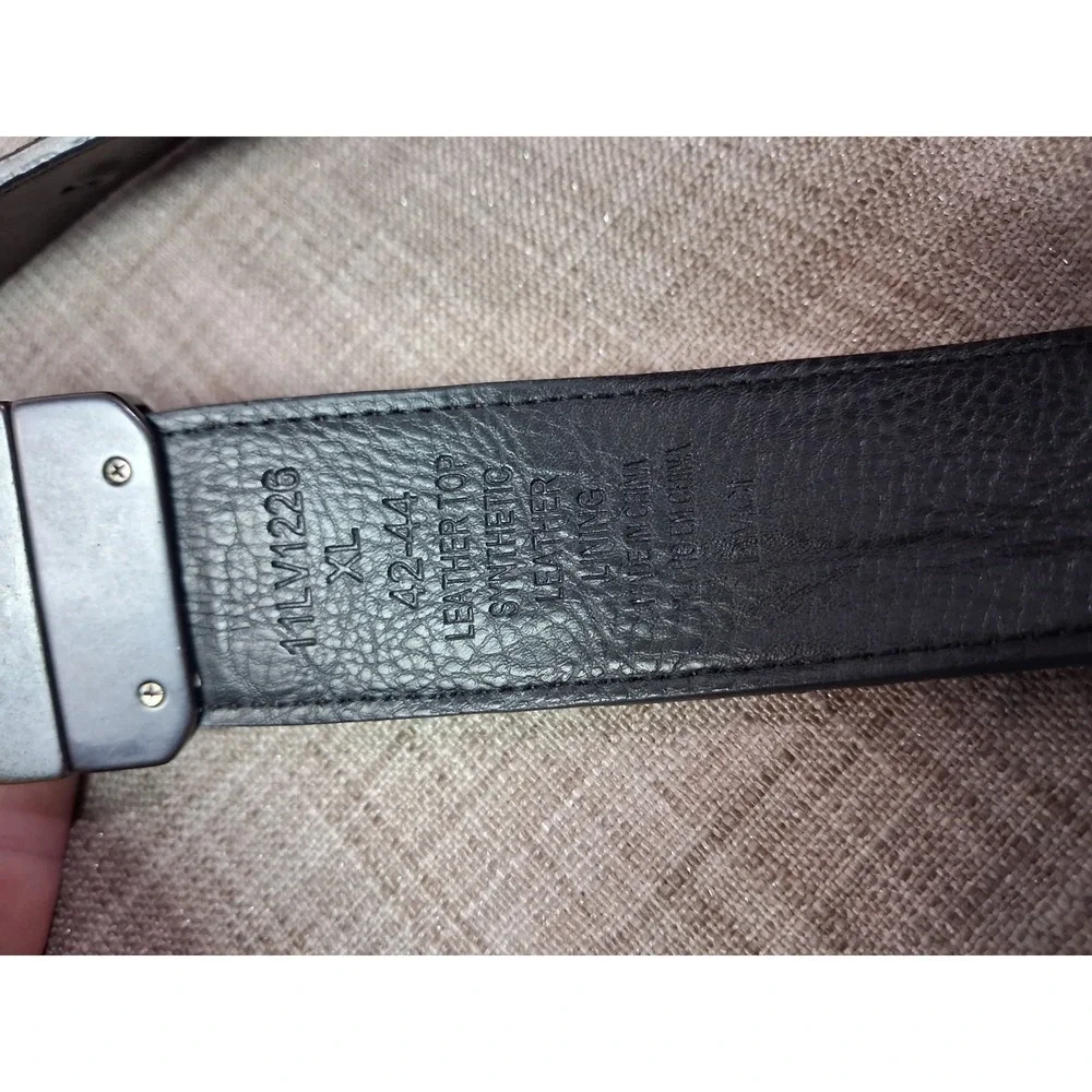 Levis Mens Reversible Belt Brown Black Leather XL 42-44 Swivel Buckle 11LV1226